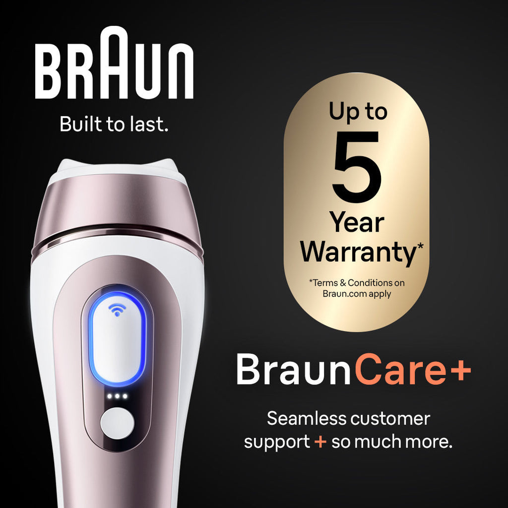 Braun Smart IPL Skin i·Expert Pro 7: At Home Alternative to Laser Hair Removal with 3 Caps Facial Hair Trimmer and Leather Pouch IPL7219