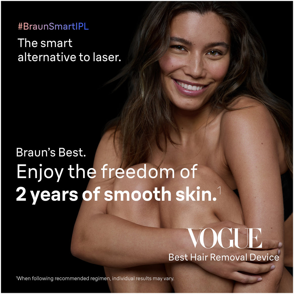 Braun Smart IPL Skin i·Expert Pro 7: At Home Alternative to Laser Hair Removal with 3 Caps Facial Hair Trimmer and Leather Pouch IPL7219