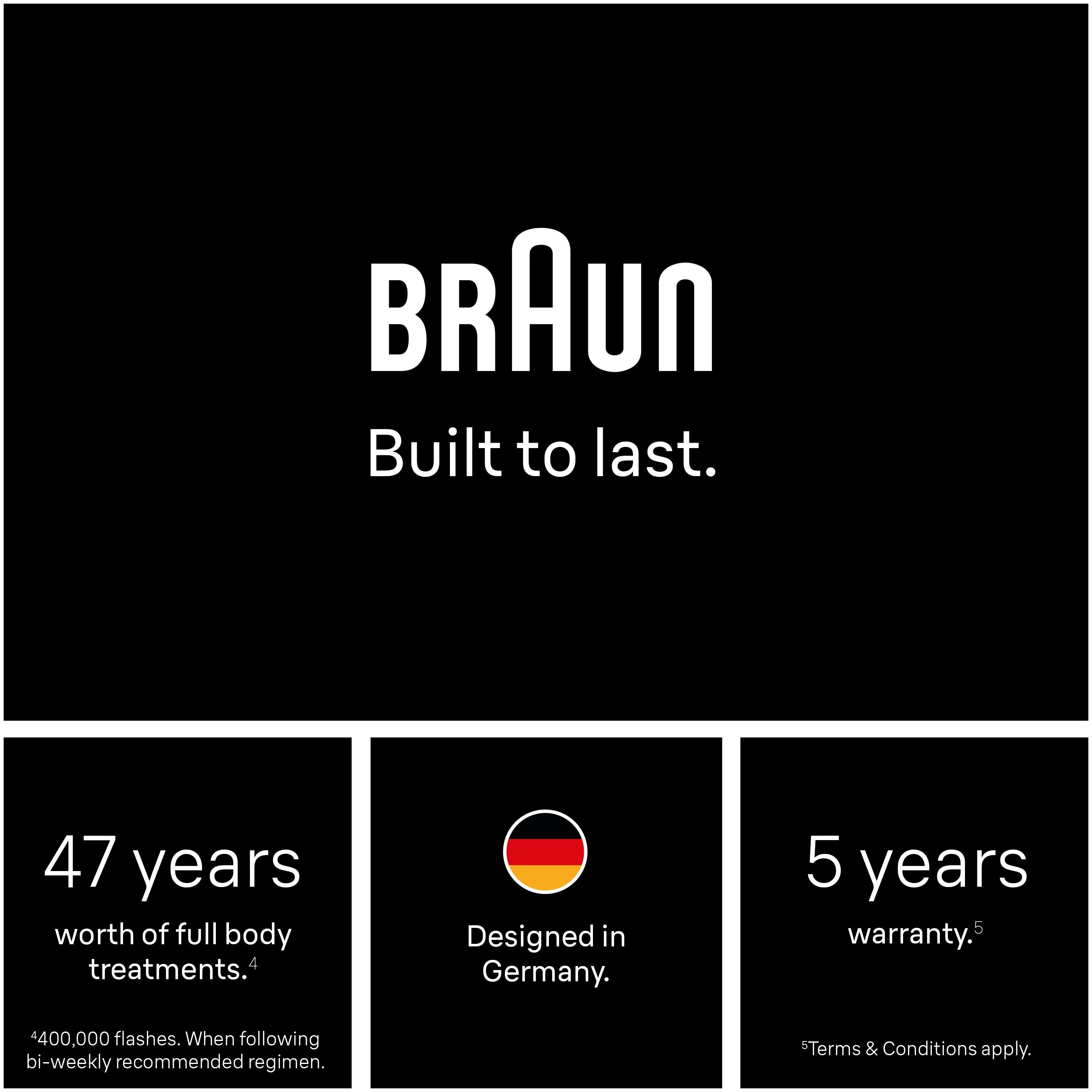 Braun Smart IPL Skin i·Expert Pro 7: At Home Alternative to Laser Hair Removal with 3 Caps Facial Hair Trimmer and Leather Pouch IPL7219